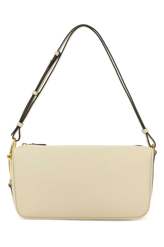 Средняя сумка через плечо Gucci Half Horsebit из кожи цвета слоновой кости (860787AAFDM)