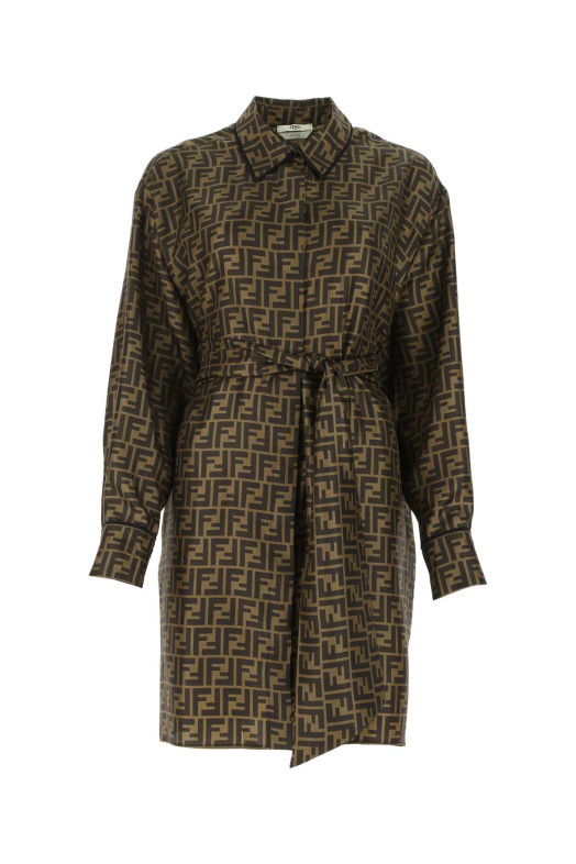 Printed satin shirt dress FENDI (FDB613A8G3)