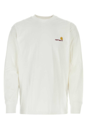 White cotton L/S American Script T-shirt CARHARTT WIP (I029955)