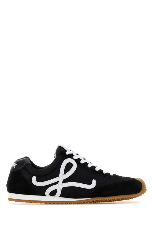 Black suede and nylon Flow Runner sneakers White/Black LOEWE (M816282XB3)