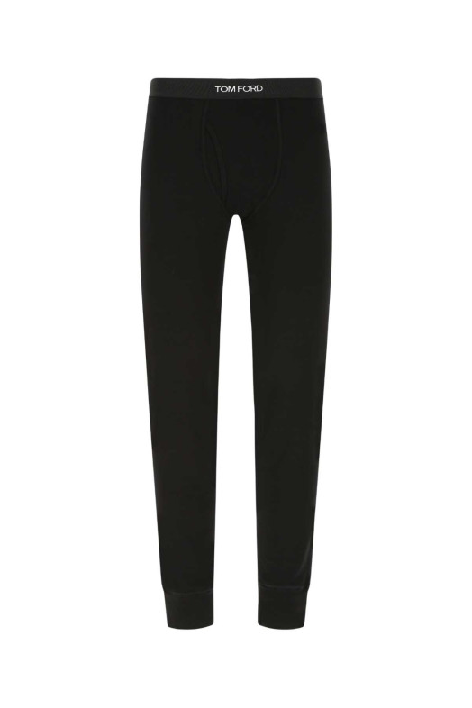 Черные эластичные хлопковые леггинсы TOM FORD (T4LM11040)