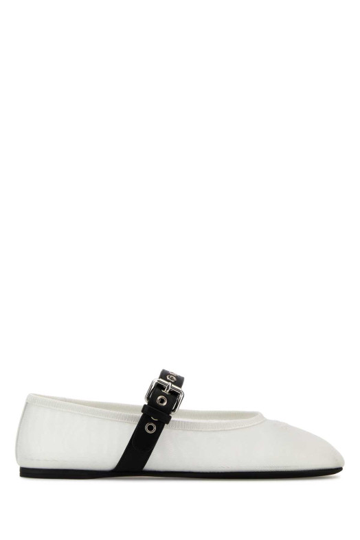 White mesh ballerinas Black MIU MIU (5F373EF005099)