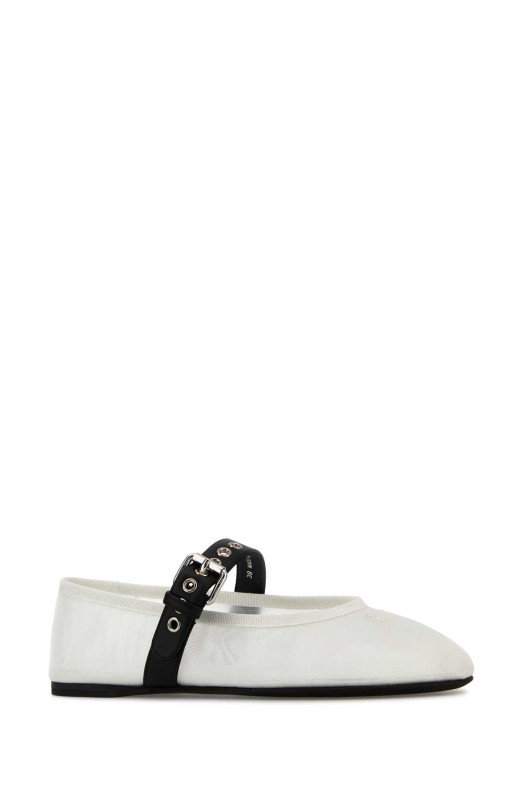 White mesh ballerinas Black MIU MIU (5F373EF005099)