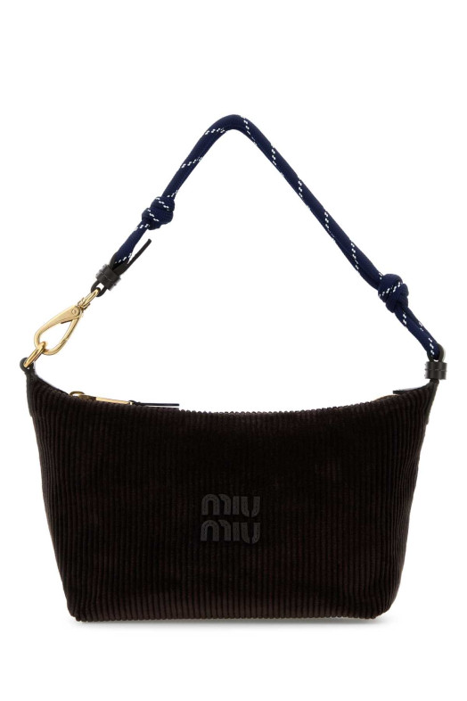 Dark brown corduroy shoulder bag MIU MIU (5NE8412IG4)