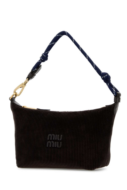 Dark brown corduroy shoulder bag MIU MIU (5NE8412IG4)