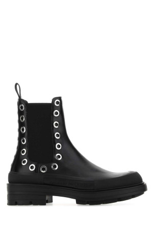 Black leather Boxcar ankle boots Black ALEXANDER MCQUEEN (730094WHSWV)