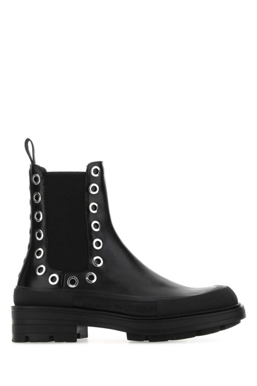 Black leather Boxcar ankle boots Black ALEXANDER MCQUEEN (730094WHSWV)