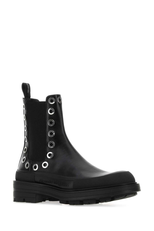 Black leather Boxcar ankle boots Black ALEXANDER MCQUEEN (730094WHSWV)