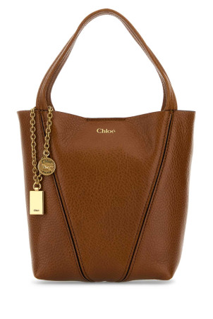 Caramel leather small Spin shopping bag CHLOE (CH25SS812N84)