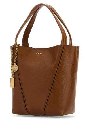 Caramel leather small Spin shopping bag CHLOE (CH25SS812N84)