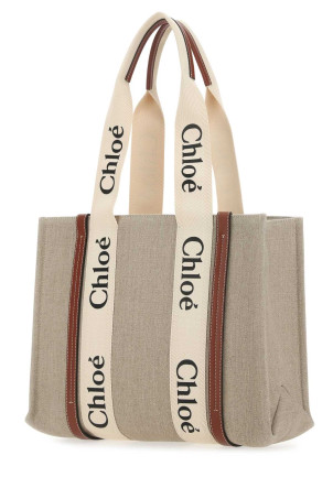 Багатоколірна полотняна середня сумка для покупок Woody CHLOE (CHC22AS383I26) CHLOÉ