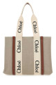 Многоцветная холщовая сумка среднего размера Woody CHLOE (CHC22AS383I26) CHLOÉ