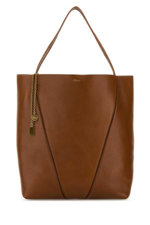Caramel leather large Spin shopping bag CHLOE (CHC25SS810N84)