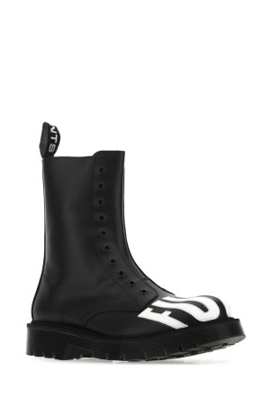 Black leather ankle boots Black VTMNTS (VL12BO200B)