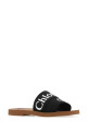 Black linen Woody slippers CHLOE (CHC22U188Z3)