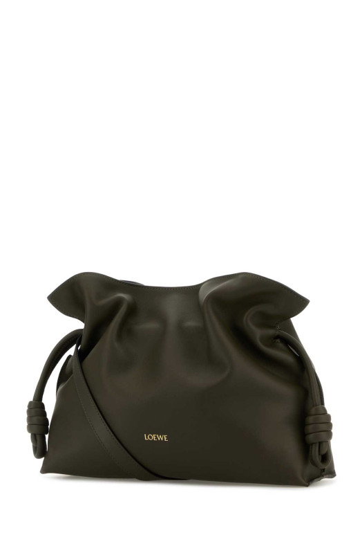 Клатч Flamenco из зеленой кожи наппа LOEWE (A411FC1XBF)