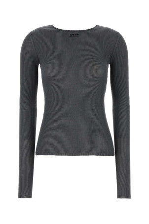 Dark grey silk t-shirt MIU MIU (MML01CSOOO18BQ)