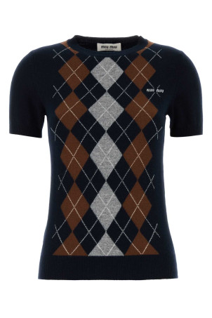 Dark blue cashmere sweater Blue MIU MIU (MMLB63SOOO174B)