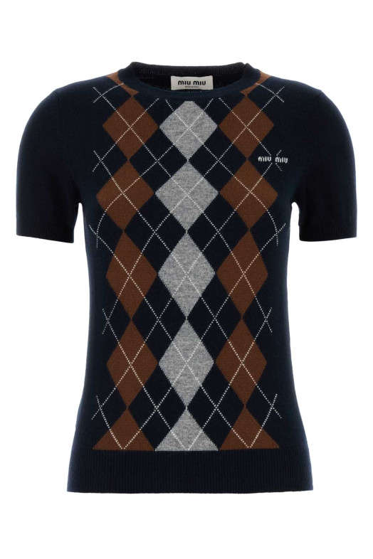 Темно-синий кашемировый свитер Blue MIU MIU (MMLB63SOOO174B)