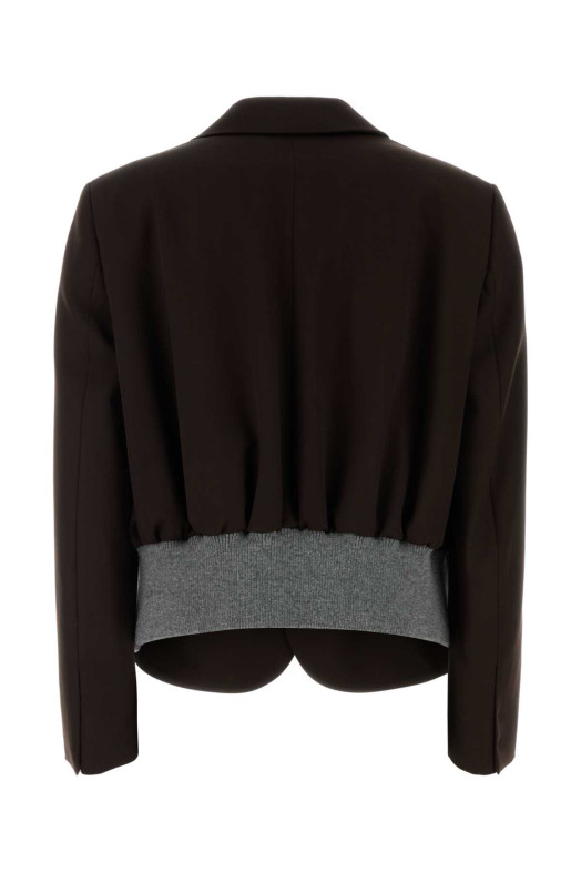 Шоколадный шерстяной блейзер Brown LOEWE (S540Y03XBN)