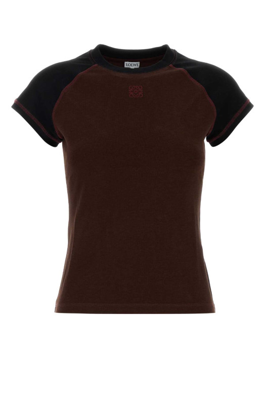 Brown stretch cotton blend t-shirt LOEWE (S540Y22X76)