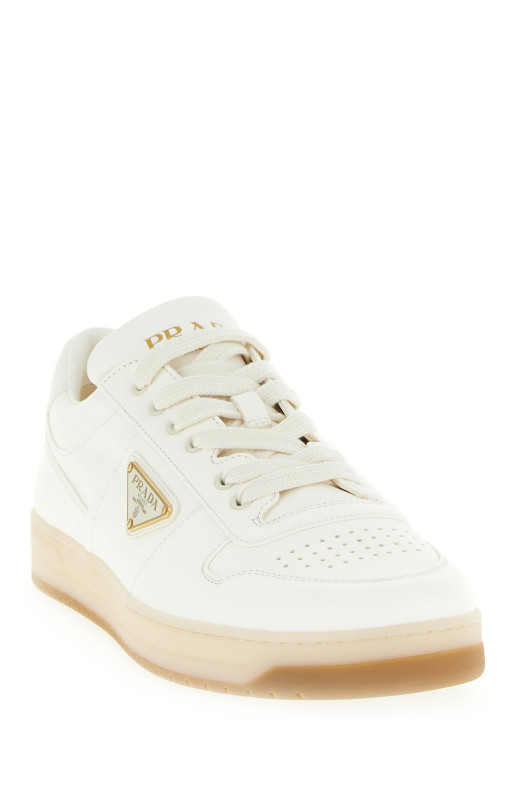 Кожаные кроссовки Бежевые PRADA 2EE364FD001038F0304