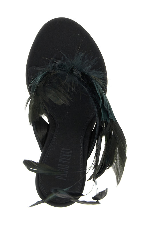 'Lidia Feather Thong' mules Black