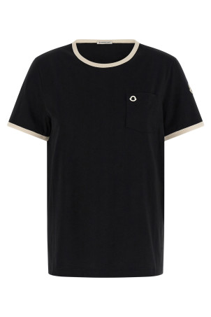Logo embroidery pocket T-shirt Black