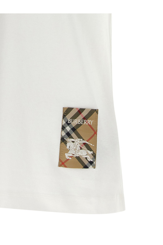 Burberry Check patch T-shirt White