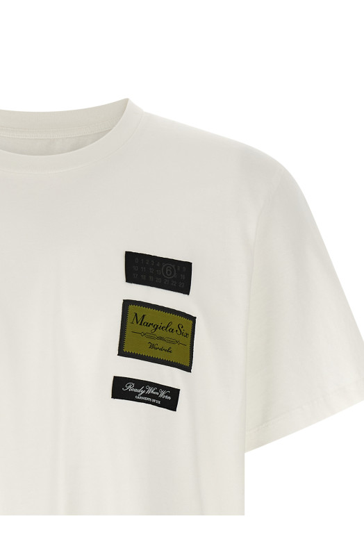 'etichette' patch t-shirt White
