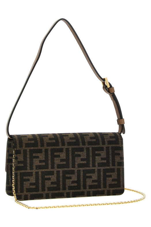 'Baguette' wallet on chain Brown