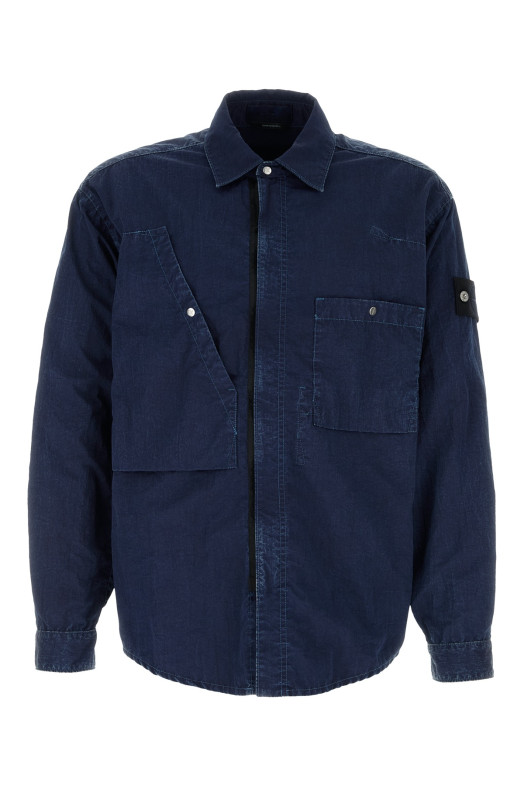 Navy blue nylon shirt STONE ISLAND (1100009J3)