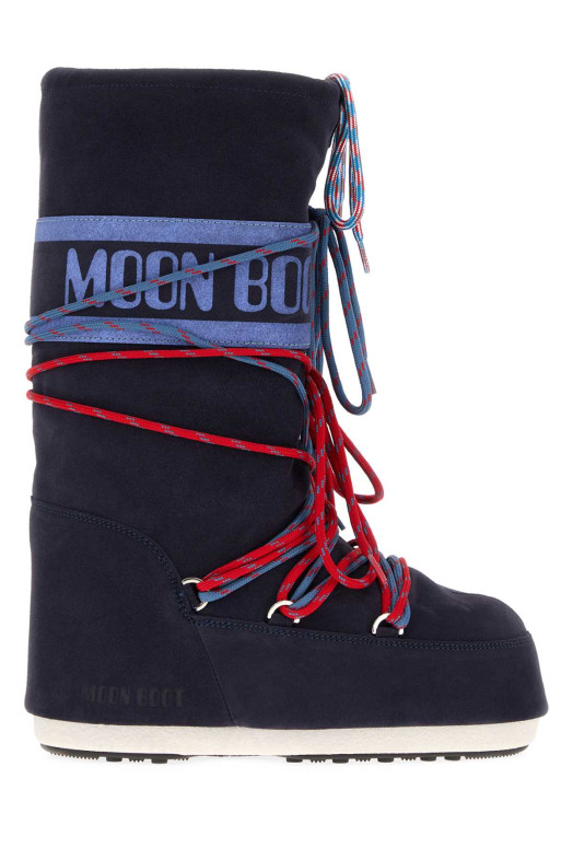Ботинки Icon из замши темно-синего цвета MOON BOOT (1403050)