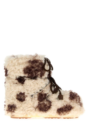 Двухцветные ботильоны Icon Low из эко-меха MOON BOOT (1409690)