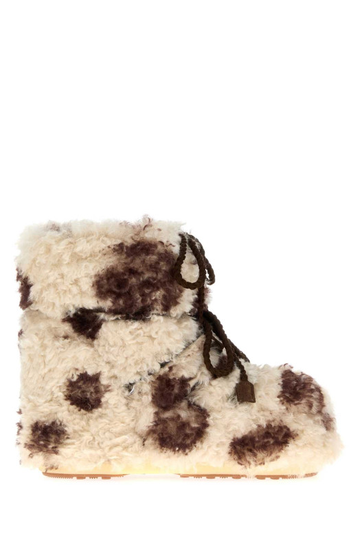 Двухцветные ботильоны Icon Low из эко-меха MOON BOOT (1409690)