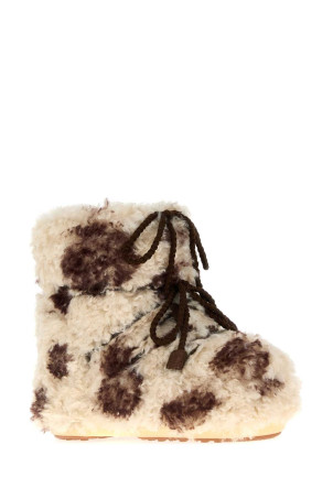 Двухцветные ботильоны Icon Low из эко-меха MOON BOOT (1409690)
