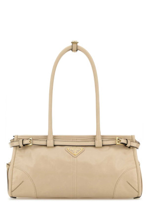 Кремова шкіряна сумка через плече PRADA (1BA426VMOO2CYR)