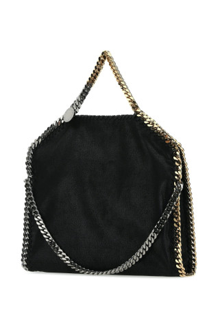 Falabella 3-Chain Bag Eco Shaggy Deer W/Mix Galvan Black STELLA McCARTNEY (234387W70001)