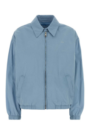 Світло-блакитна бавовняна куртка-бомбер PRADA (292318SOOO1716)