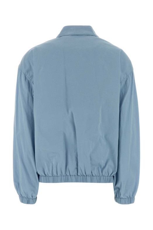Светло-голубая хлопковая куртка-бомбер PRADA (292318SOOO1716)