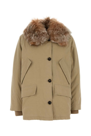Beige cotton down jacket PRADA (29X289SOOO17ID)