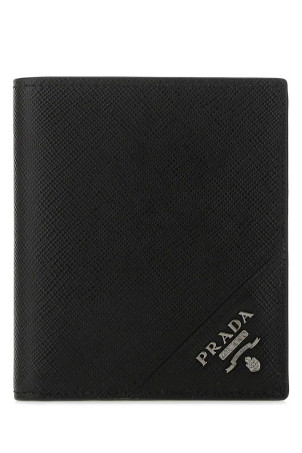 Black leather wallet Black PRADA (2MO004QME)