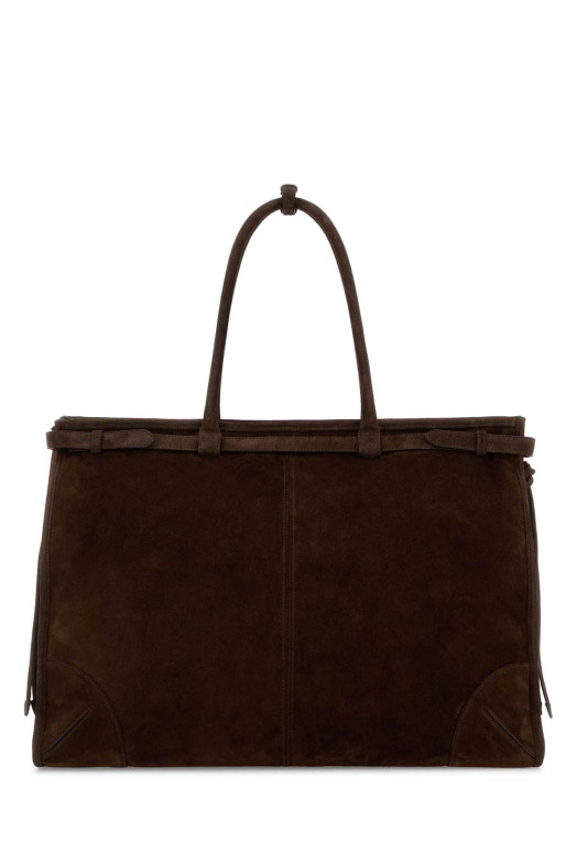 Dark brown suede shopping bag PRADA (2VG1282C4S)