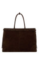 Dark brown suede shopping bag PRADA (2VG1282C4S)