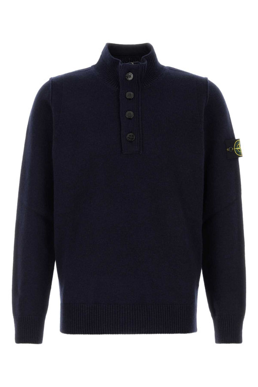 Midnight blue wool blend sweater Black STONE ISLAND (5100040A3)