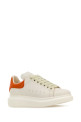 White leather sneakers with orange leather heel ALEXANDER MCQUEEN (553770WIACV)