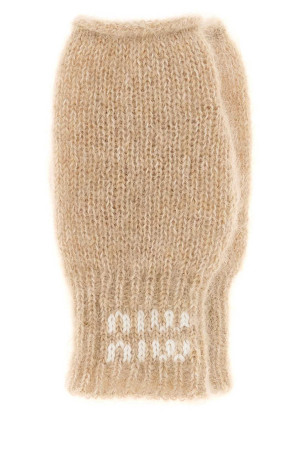 Beige stretch mohair blend gloves MIU MIU (5GG1962CQD)