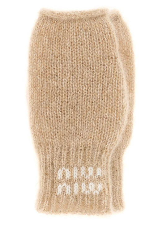 Beige stretch mohair blend gloves MIU MIU (5GG1962CQD)