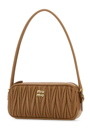 Camel leather shoulder bag MIU MIU (5NE024AFPP)