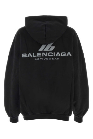 Black cotton oversize sweatshirt BALENCIAGA (739024TQVT8)